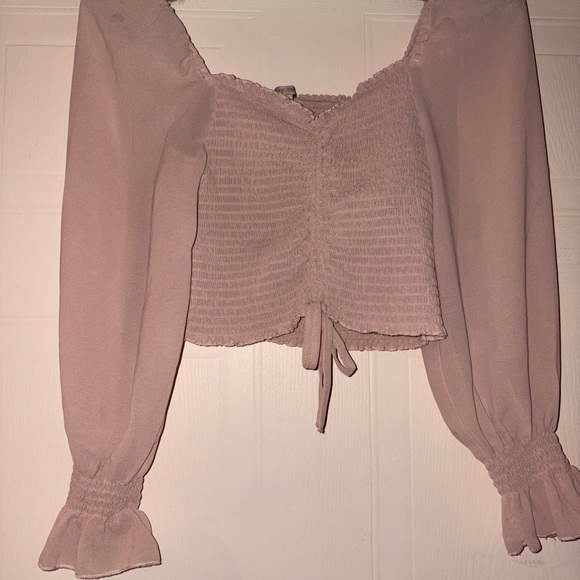 Love Tree Tops - Love Tree Dusty Rose Smocked Peasant Top
